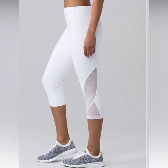 Lululemon Twist and train white cropped leggings white size 6 - Picture 1 of 13